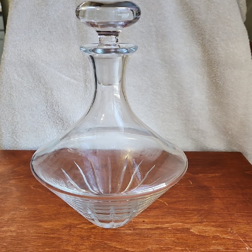 RARE Ravenscroft Glass Beveled Wine Decanter